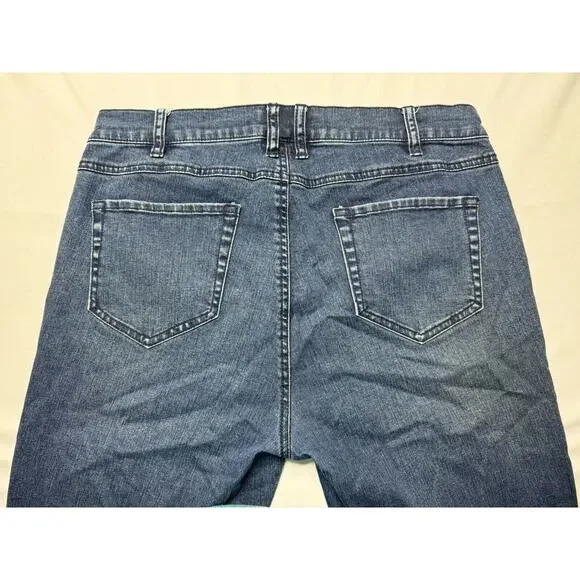 Orvis Women's Mid Rise Tapered Leg Crop Blue Denim Jeans - Size 10 (32x22.5)* - Picture 3 of 5